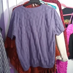 Alfred dunner short sleeve purple vintage blouse Medium